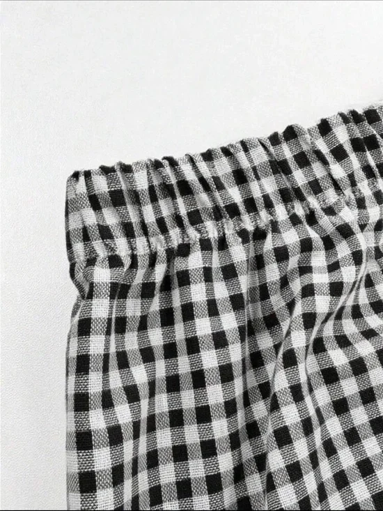 SHEIN Women’s Plus Size Black & White Plaid Pants - Picture 3 of 4